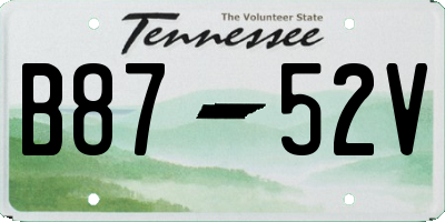 TN license plate B8752V
