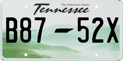 TN license plate B8752X