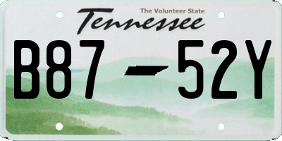 TN license plate B8752Y