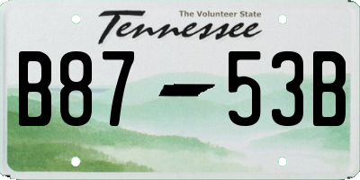 TN license plate B8753B