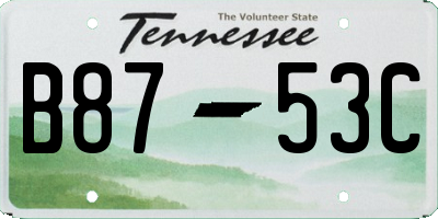 TN license plate B8753C