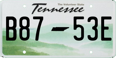 TN license plate B8753E