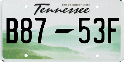 TN license plate B8753F