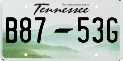 TN license plate B8753G