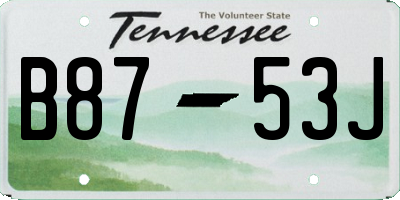 TN license plate B8753J
