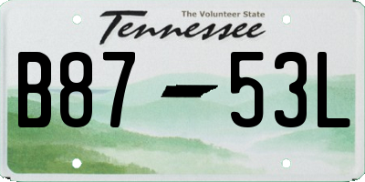 TN license plate B8753L