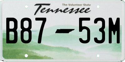 TN license plate B8753M