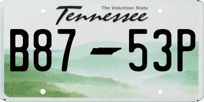 TN license plate B8753P