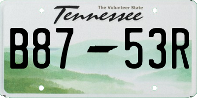 TN license plate B8753R