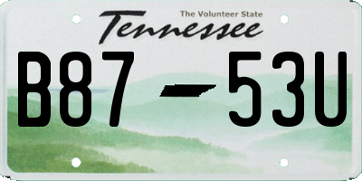 TN license plate B8753U