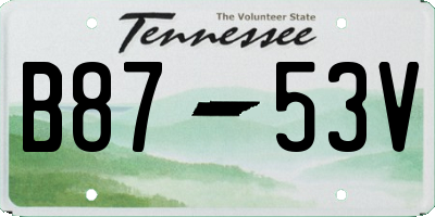 TN license plate B8753V