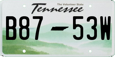 TN license plate B8753W