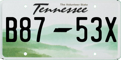 TN license plate B8753X