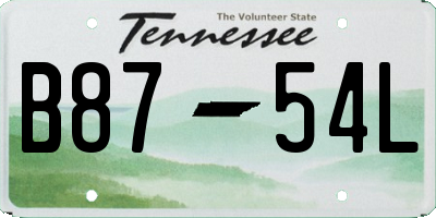 TN license plate B8754L