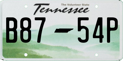 TN license plate B8754P