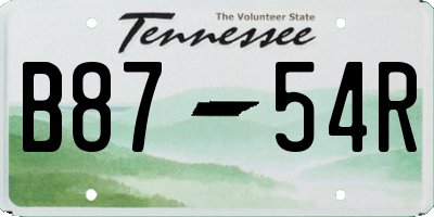 TN license plate B8754R