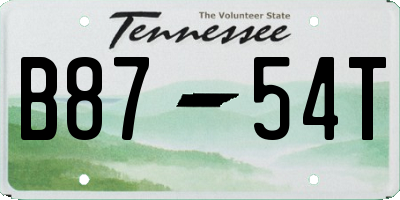 TN license plate B8754T