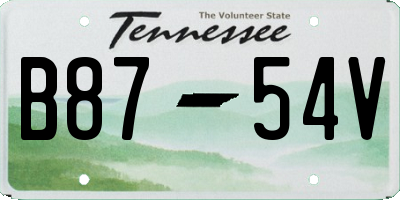TN license plate B8754V
