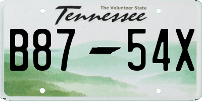 TN license plate B8754X