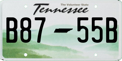 TN license plate B8755B