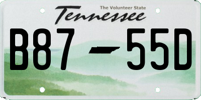 TN license plate B8755D