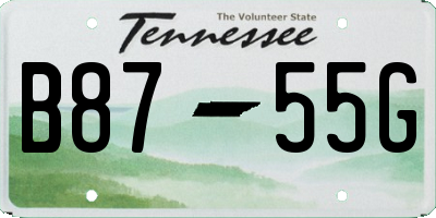 TN license plate B8755G