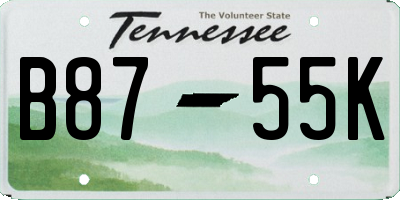 TN license plate B8755K