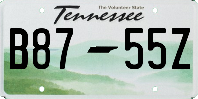TN license plate B8755Z