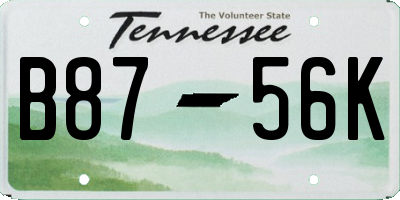TN license plate B8756K