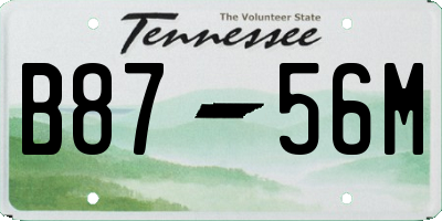 TN license plate B8756M