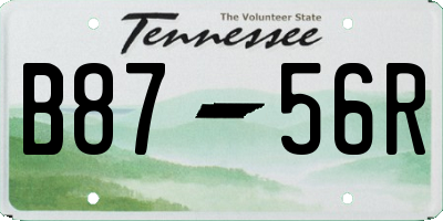 TN license plate B8756R