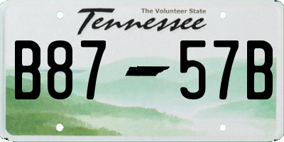 TN license plate B8757B