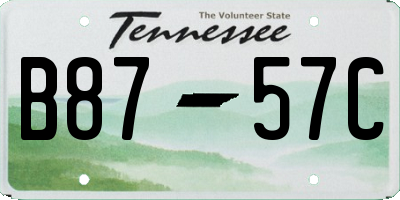 TN license plate B8757C