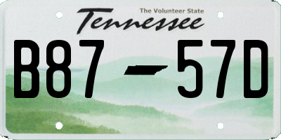 TN license plate B8757D