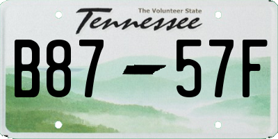 TN license plate B8757F