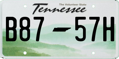 TN license plate B8757H