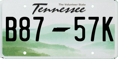 TN license plate B8757K