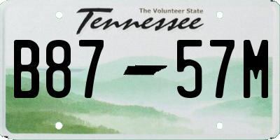 TN license plate B8757M
