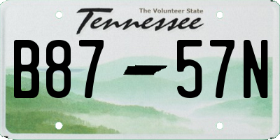 TN license plate B8757N