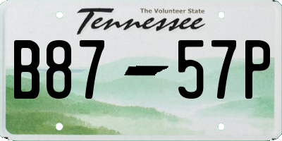 TN license plate B8757P