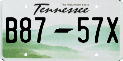 TN license plate B8757X