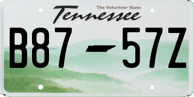 TN license plate B8757Z