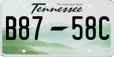 TN license plate B8758C