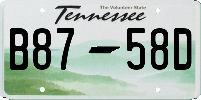 TN license plate B8758D