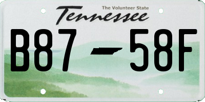 TN license plate B8758F