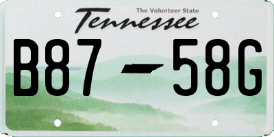 TN license plate B8758G