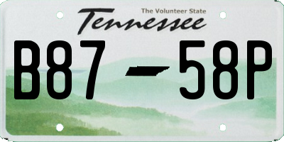 TN license plate B8758P