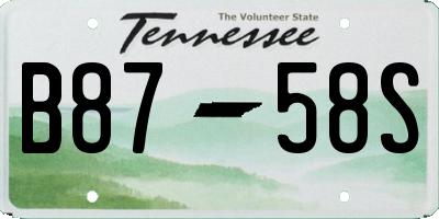 TN license plate B8758S