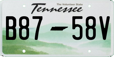 TN license plate B8758V
