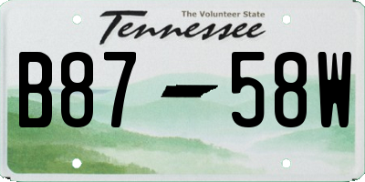 TN license plate B8758W